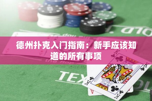 德州扑克入门指南：新手应该知道的所有事项