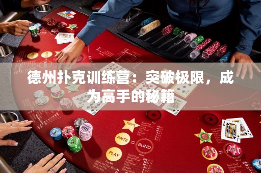 德州扑克训练营：突破极限，成为高手的秘籍
