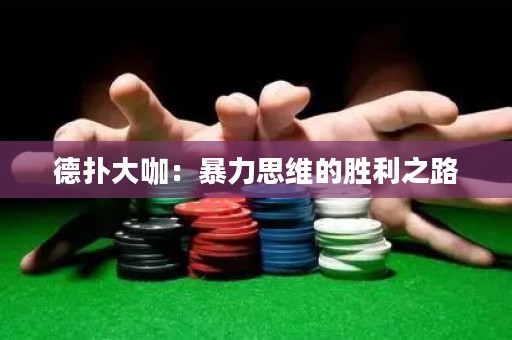德扑大咖：暴力思维的胜利之路