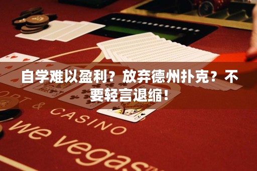 自学难以盈利？放弃德州扑克？不要轻言退缩！