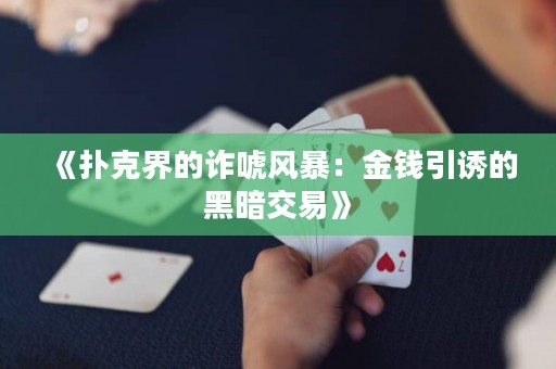 《扑克界的诈唬风暴：金钱引诱的黑暗交易》