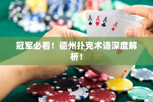 冠军必看！德州扑克术语深度解析！