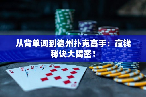 从背单词到德州扑克高手：赢钱秘诀大揭密！