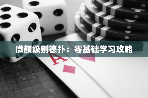 微额级别德扑：零基础学习攻略